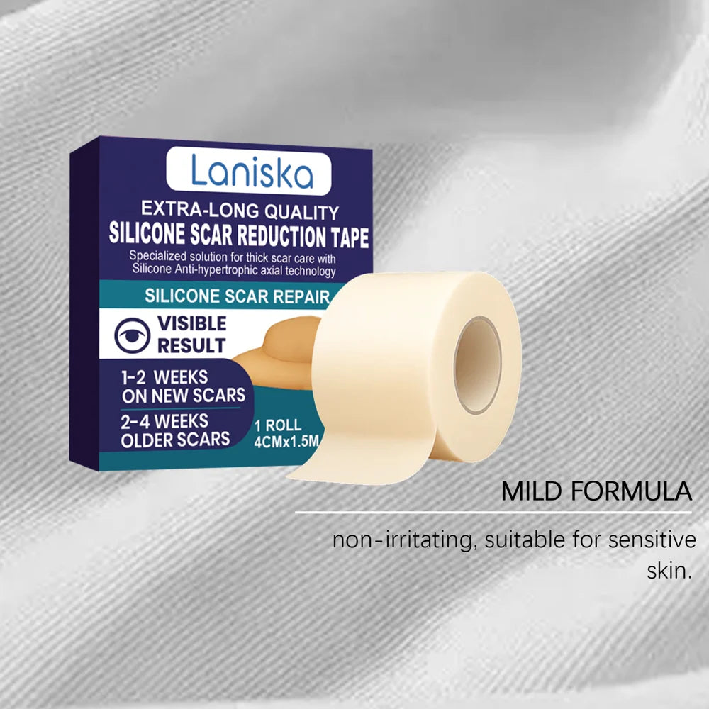 LANISKA Silicone Scar Reduction Tape Medical Grade Silicone Scar Sheet for Keloid Hypertrophic Scars Post Surgery Repair - 5