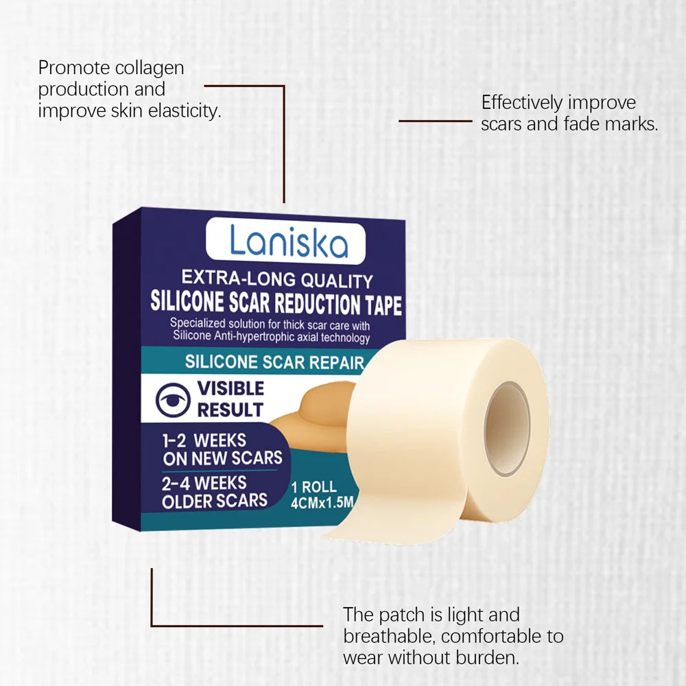 LANISKA Silicone Scar Reduction Tape Medical Grade Silicone Scar Sheet for Keloid Hypertrophic Scars Post Surgery Repair - 6