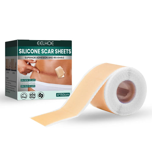 EELHOE 1 Roll Silicone Scar Removal Sheets for C-Section Postoperative Skin Colored Invisible Beauty Tape - 1