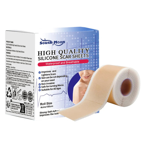 SOUTH MOON Silicone Scar Removal Sheets 4 x 150cm Surgical Scar Treatment Waterproof Breathable Scar Therapy Patches - 1