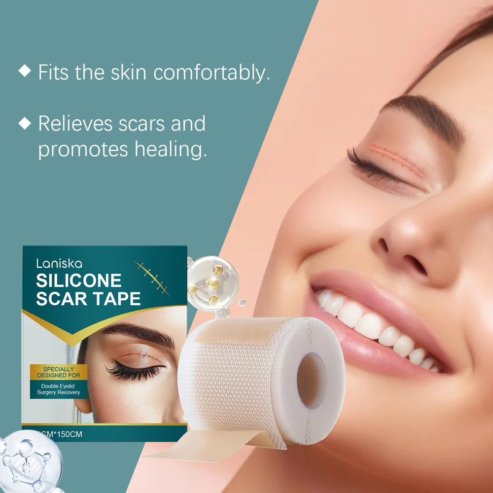 LANISKA Silicone Scar Treatment Sheets Medical Grade Scar Tape for Wrinkles, Surgical Scars, Keloid Scars - 3