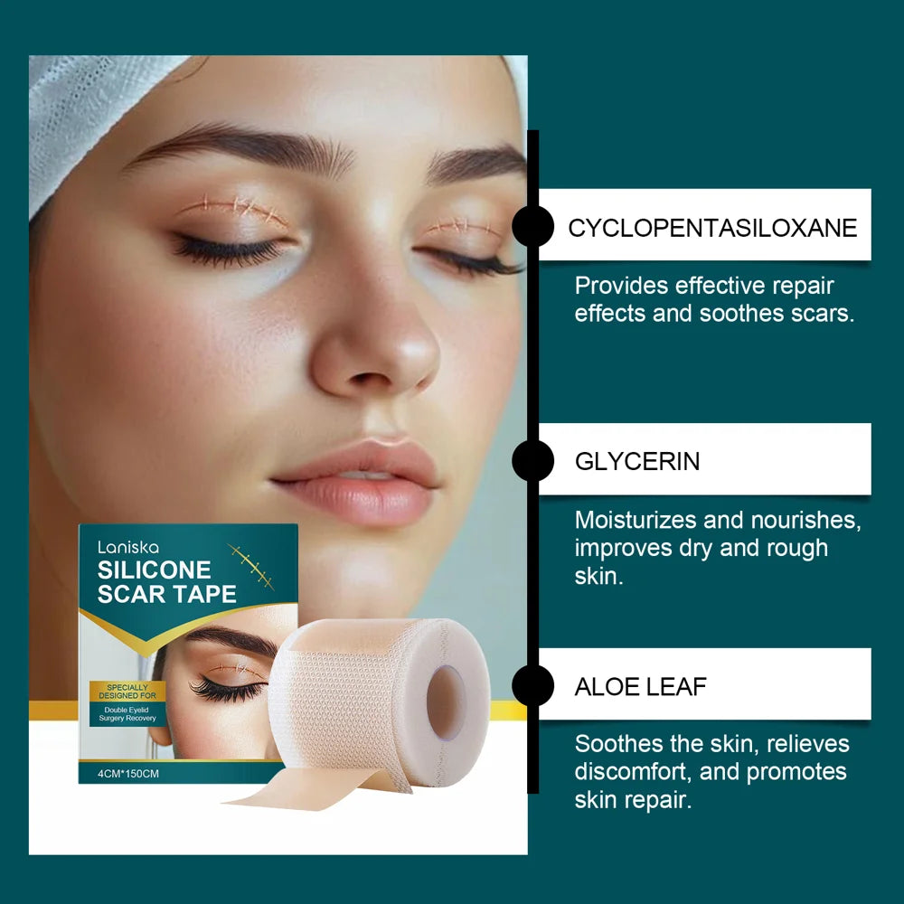 LANISKA Silicone Scar Treatment Sheets Medical Grade Scar Tape for Wrinkles, Surgical Scars, Keloid Scars - 5