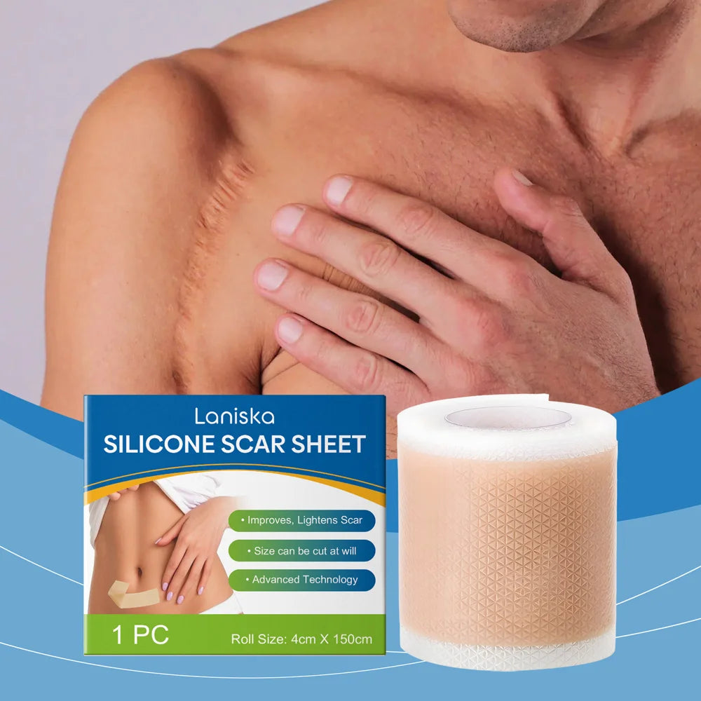 LANISKA Silicone Scar Sheet Reusable Breathable Scar Fading Strips for Surgical Scars, Keloid, C-Section - 2