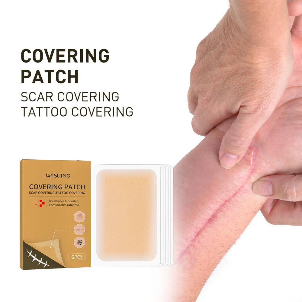 JAYSUING 6PCS Invisible Concealer Patches Waterproof Breathable Skin Tone Cover for Scars Tattoos Blemishes - 2