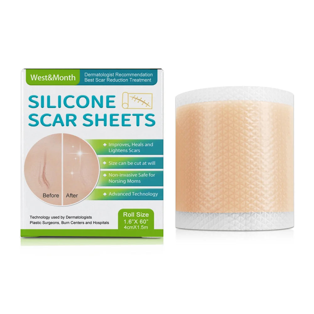 WEST&MONTH Silicone Scar Sheets Self-Adhesive Scar Tapes for Stretch Marks / Skin Repair / Smooth Skin Care - 1