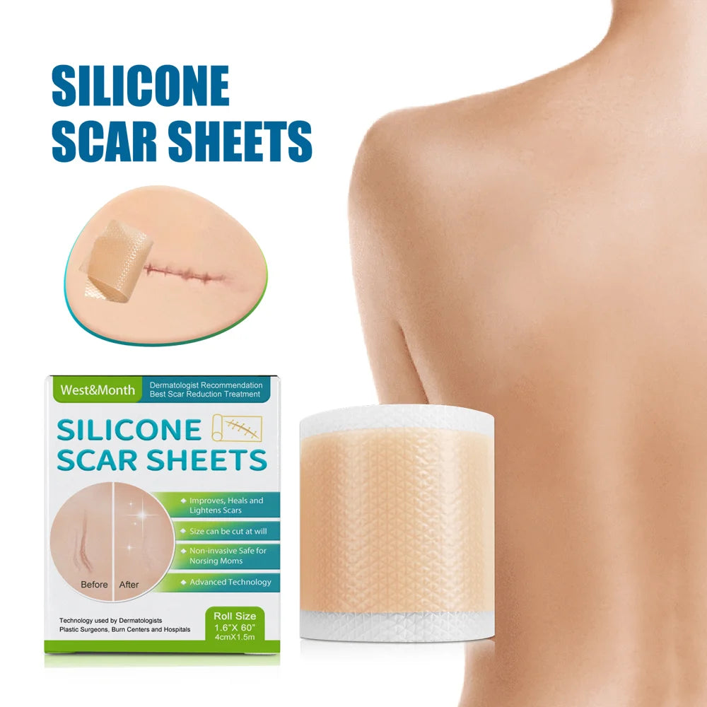 WEST&MONTH Silicone Scar Sheets Self-Adhesive Scar Tapes for Stretch Marks / Skin Repair / Smooth Skin Care - 2
