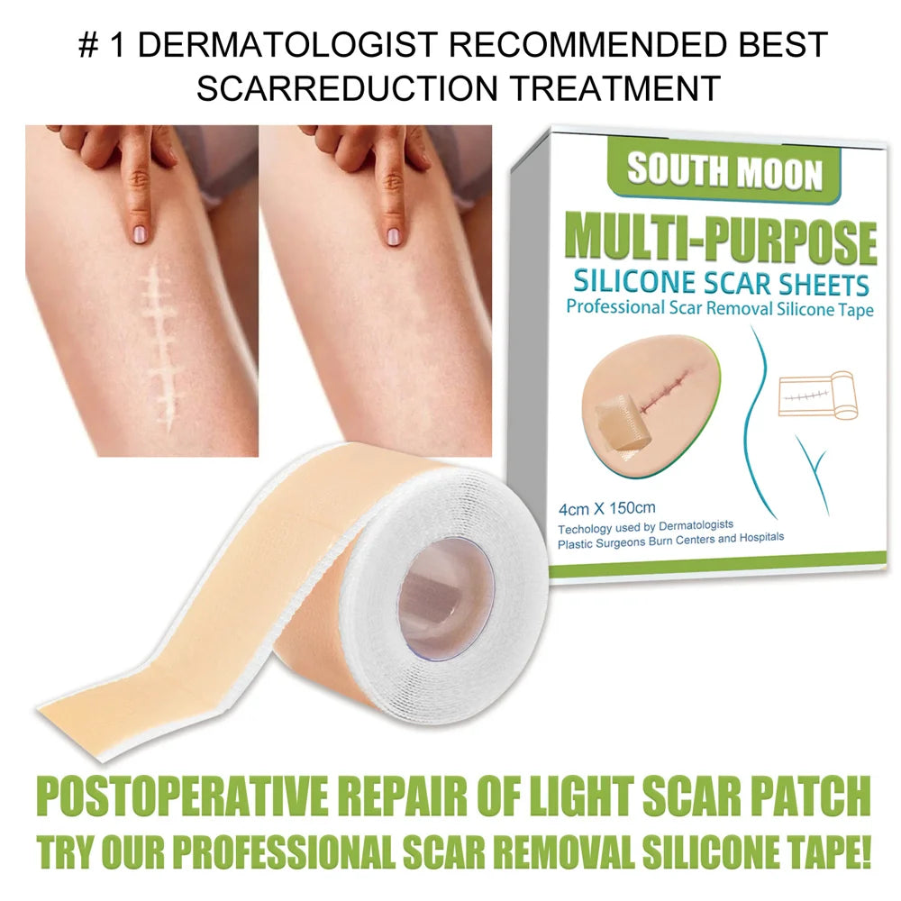 SOUTH MOON Silicone Scar Sheets Medical-Grade Scar Removal Patches Skin Repair Treatment for Post Surgery Acne Marks - 4