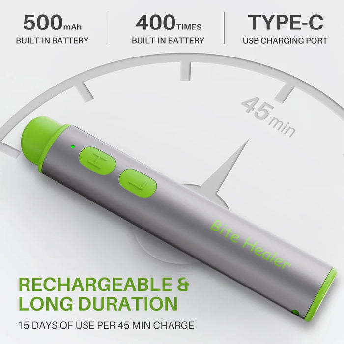 Portable Bug Bite Itch Healer Blue Light Heat Therapy USB Rechargeable Anti Itch Device for Outdoor Camping - Silver - 3