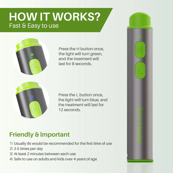 Portable Bug Bite Itch Healer Blue Light Heat Therapy USB Rechargeable Anti Itch Device for Outdoor Camping - Silver - 5