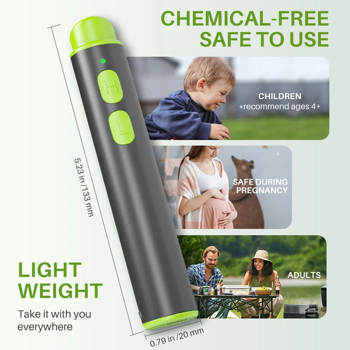 Portable Bug Bite Itch Healer Blue Light Heat Therapy USB Rechargeable Anti Itch Device for Outdoor Camping - Silver - 6