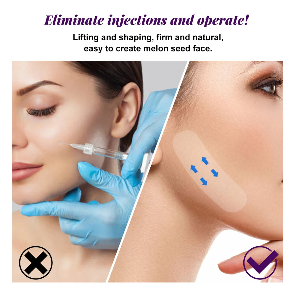 EELHOE 60PCS Invisible Face Lift Tape V Shape Firming Tightening Patches for Anti Wrinkle Jawline Sculpting - 4