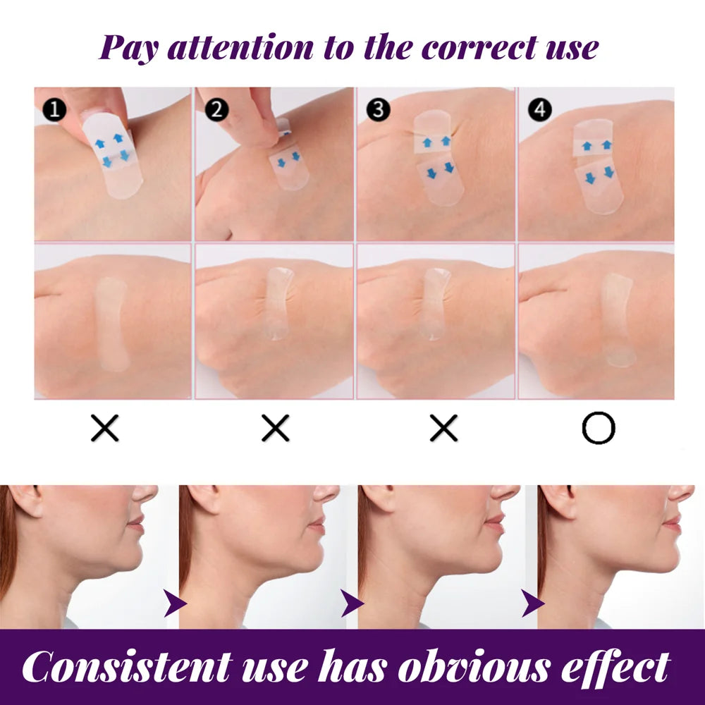 EELHOE 60PCS Invisible Face Lift Tape V Shape Firming Tightening Patches for Anti Wrinkle Jawline Sculpting - 7