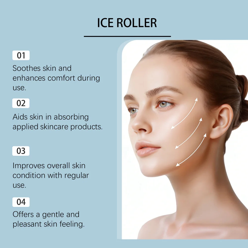 XORITA Ice Roller Portable Facial Massage Tool Multi-Bead Roller Cooling Gel Face Contour Massager - 1 Piece - 4