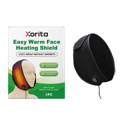 XORITA Easy Warm Face Heating Shield Neoprene Electric Heated Face Warmer Wrap - Black - 1