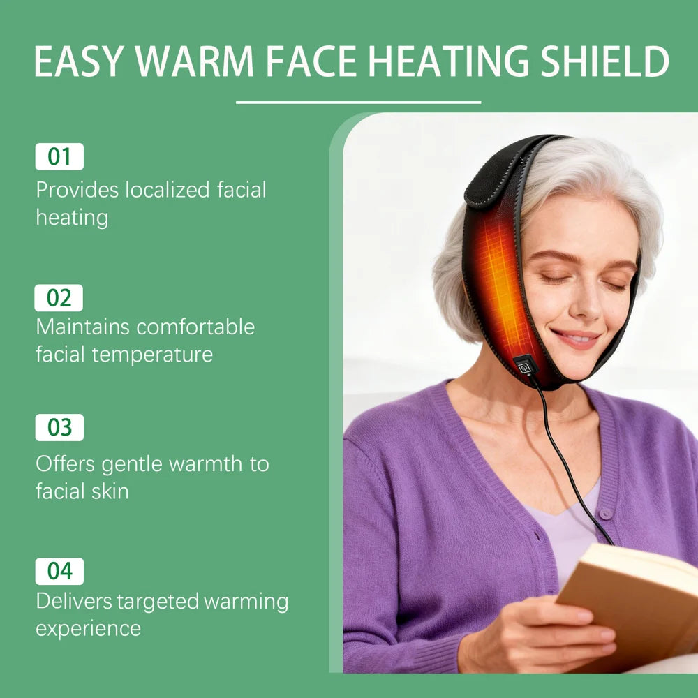 XORITA Easy Warm Face Heating Shield Neoprene Electric Heated Face Warmer Wrap - Black - 5