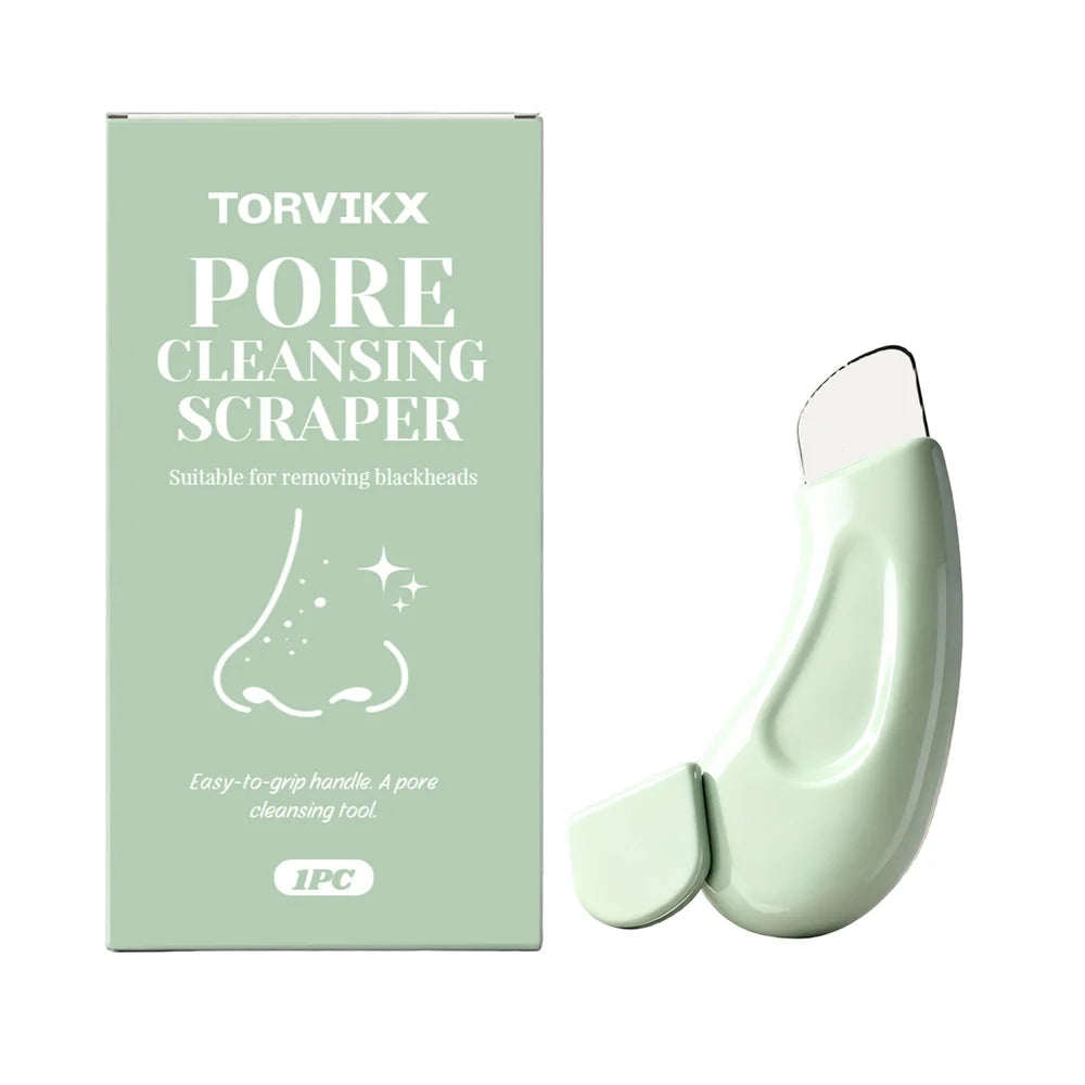 TORVIKX Blackhead Remover Tool Stainless Steel Blade Portable Facial Pore Cleaning Scraper - Mint Green - 1