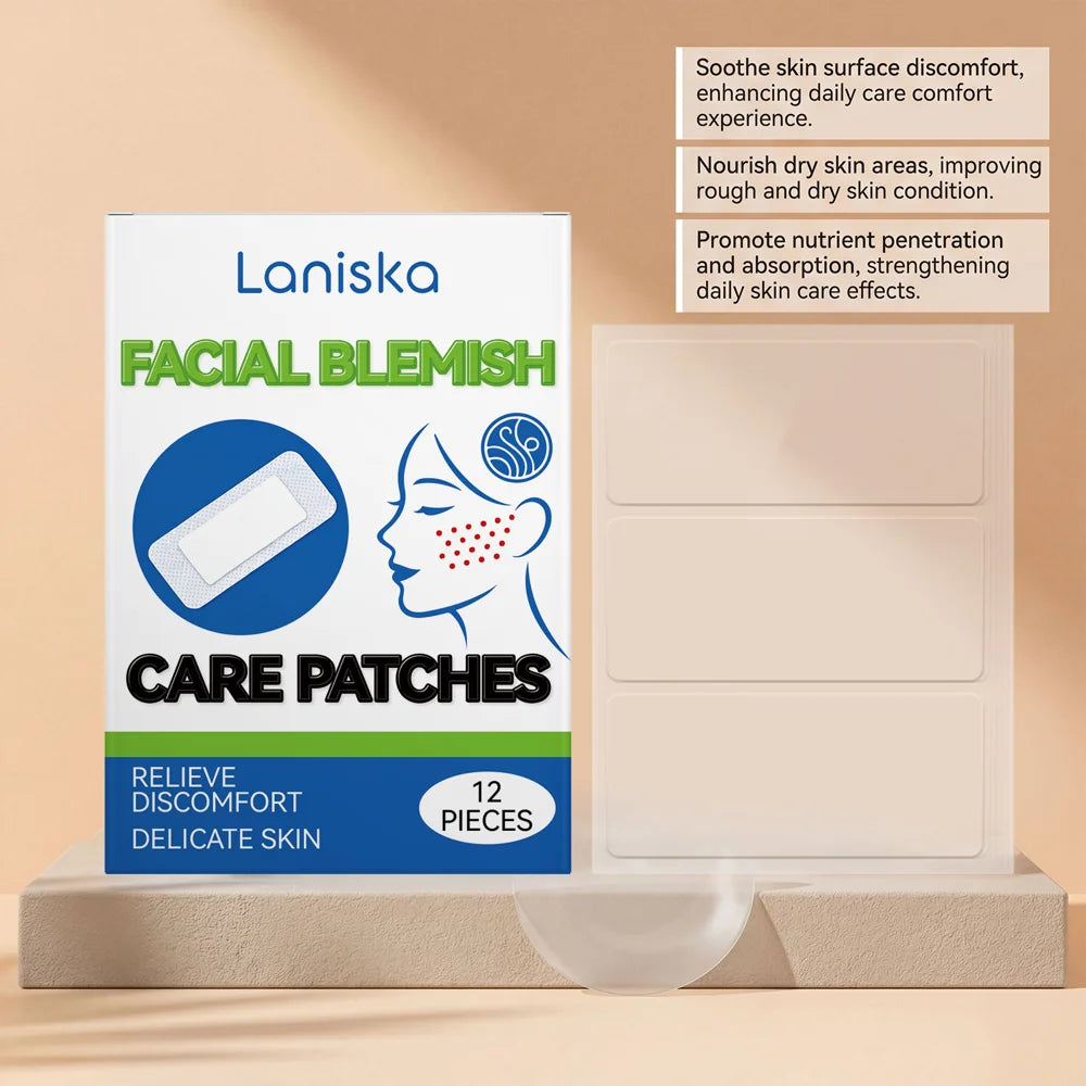 LANISKA 12Pcs Skincare Patches Facial Blemish Care Salicylic Acid Moisturizing Patches for Daily Skincare - 12Pcs - 6