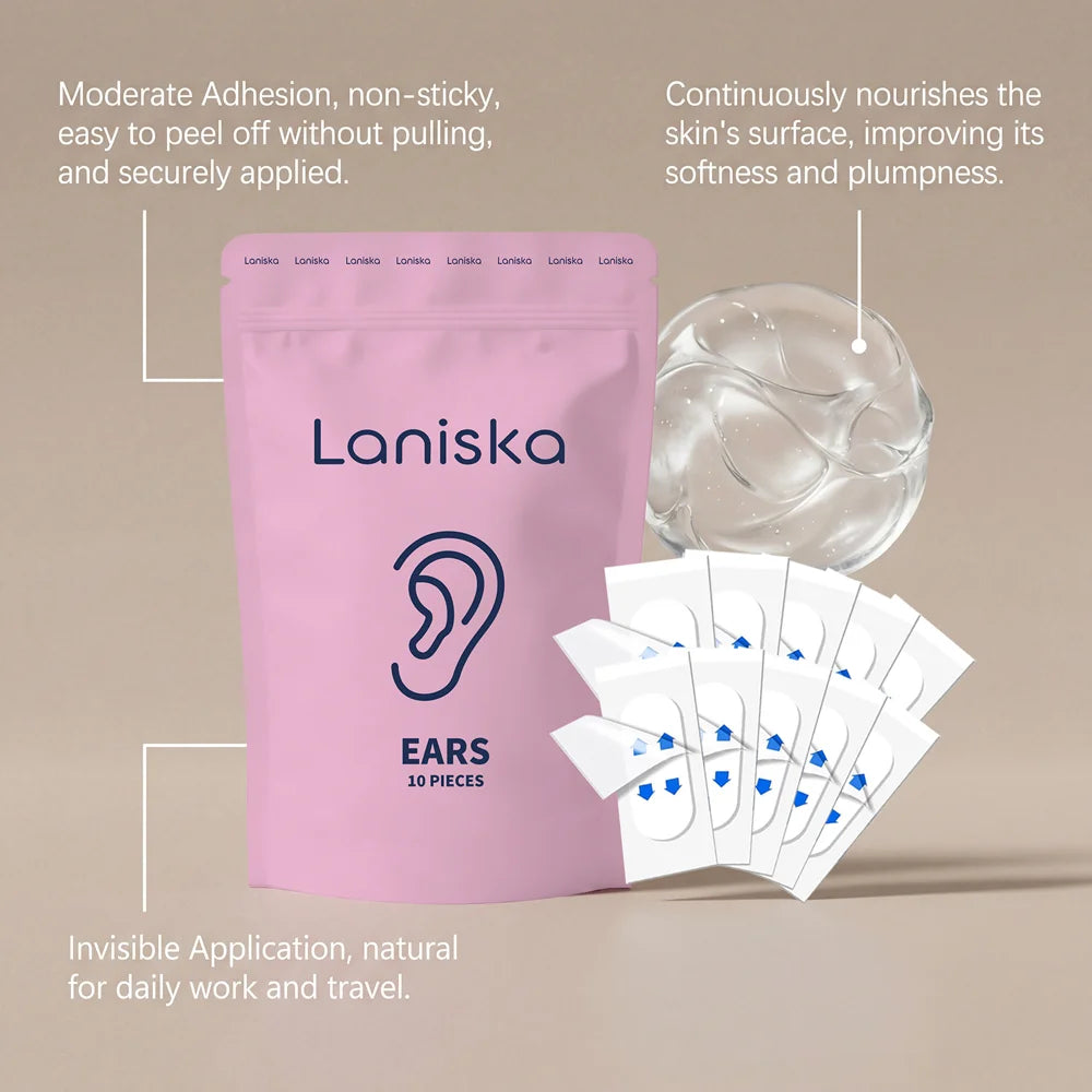 LANISKA 10Pcs Ear Care Patches Ear Skin Care Hydrating Lifting Firming Invisible Tape - 10 Pieces - 5