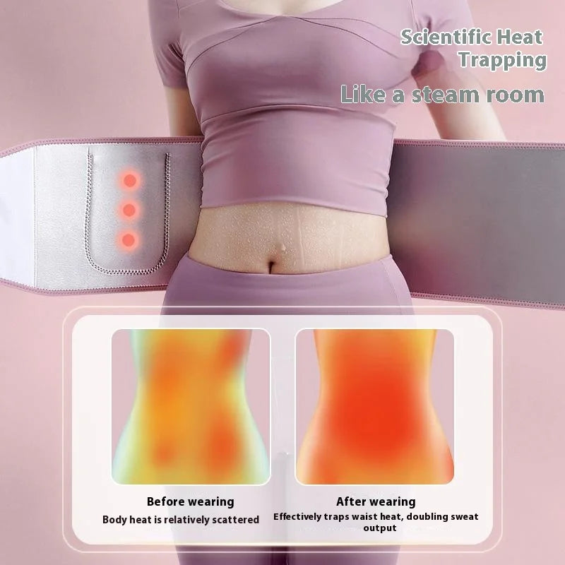 Waist Trimmer Belt For Workout Fitness Sweat Enhancing Lumbar Support Compression Silver Ion Technology One Size - Pink - 5