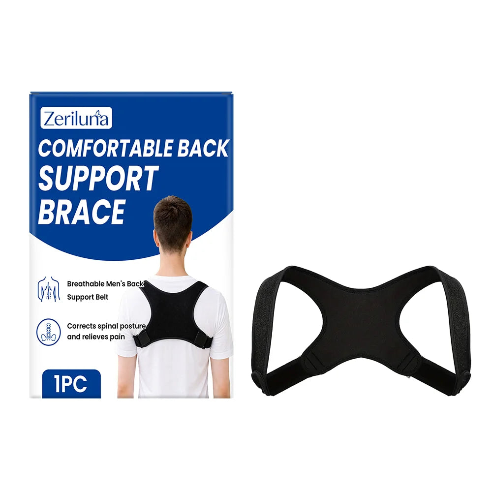 ZERILUNA Back Support Strap Posture Corrector for Men Women Invisible Wear Elastic Body Brace - 1