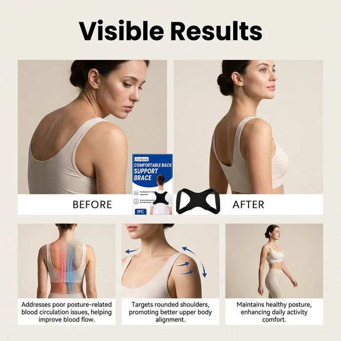 ZERILUNA Back Support Strap Posture Corrector for Men Women Invisible Wear Elastic Body Brace - 6