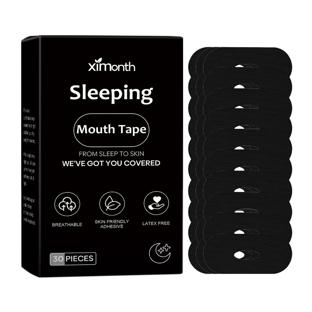 XIMONTH 30PCS Sleep Mouth Tape for Improving Night Breathing Breathable & Pain Free Removal Anti Snoring Aid Strips - 1