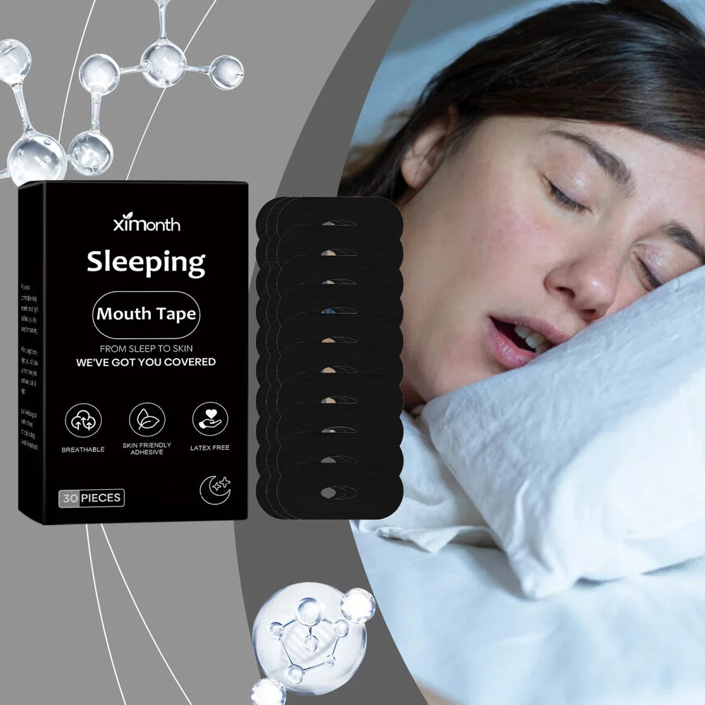 XIMONTH 30PCS Sleep Mouth Tape for Improving Night Breathing Breathable & Pain Free Removal Anti Snoring Aid Strips - 2