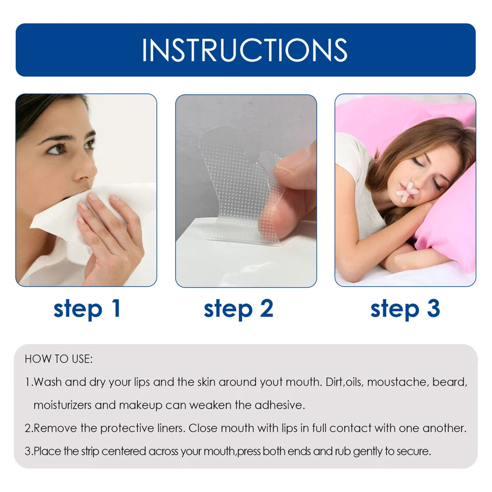 South Moon 60PCS Anti Snoring Strips For Adults Night Mouth Strips Instant Nasal Breathing Aid - 7