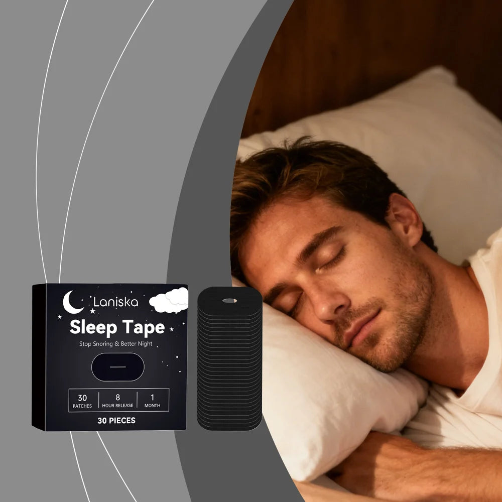 LANISKA 30Pcs Stop Snoring Sleep Tape Non Irritating Overnight Comfort Sleep Aid Patches - 30Pcs - 5