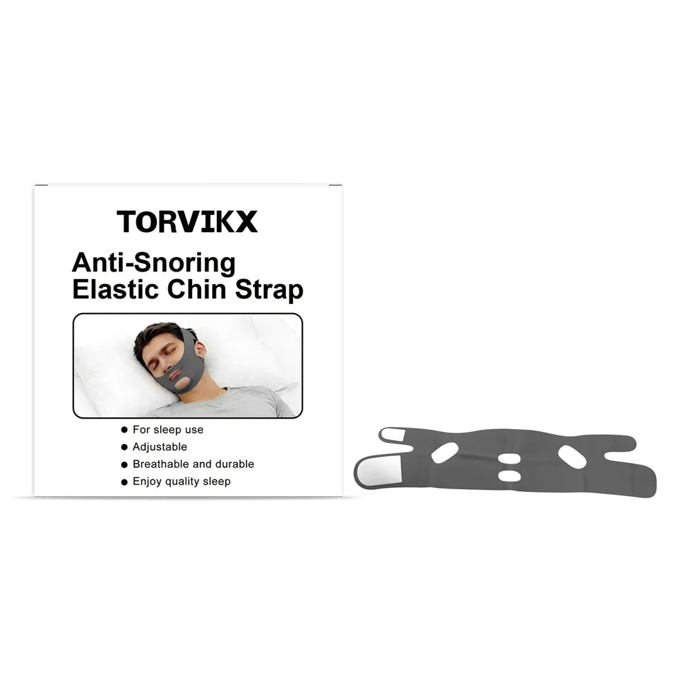 TORVIKX Anti Snoring Elastic Chin Strap Health Sleeping Jaw Support Adjustable Chin Belt - 1Pc - 1