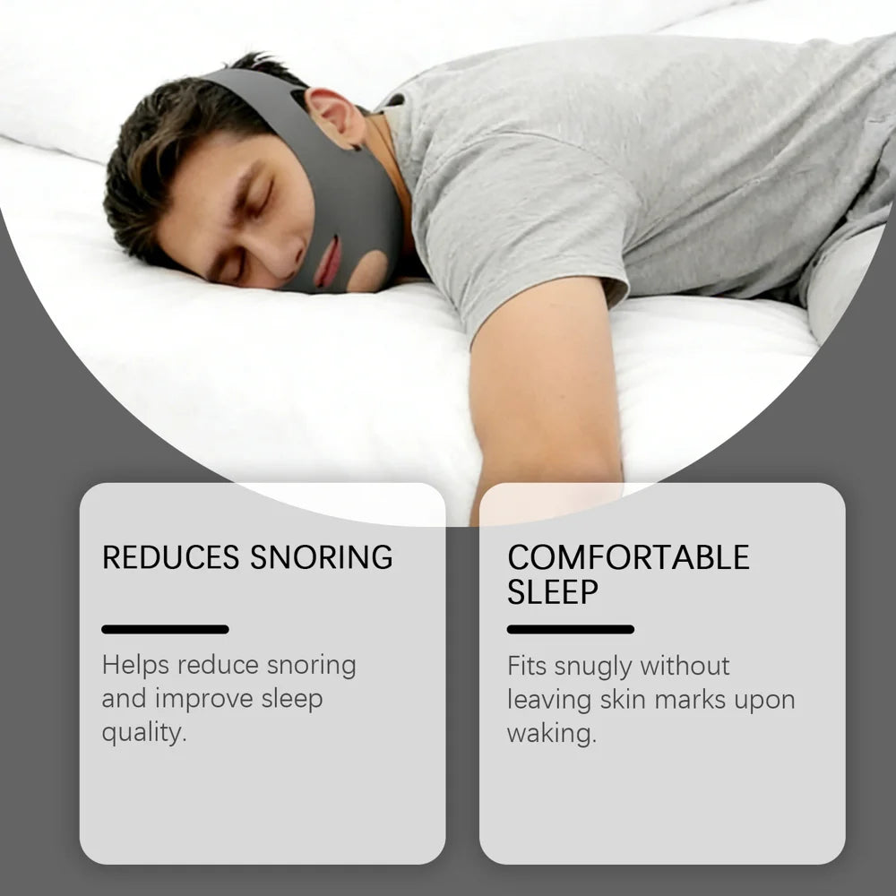 TORVIKX Anti Snoring Elastic Chin Strap Health Sleeping Jaw Support Adjustable Chin Belt - 1Pc - 4