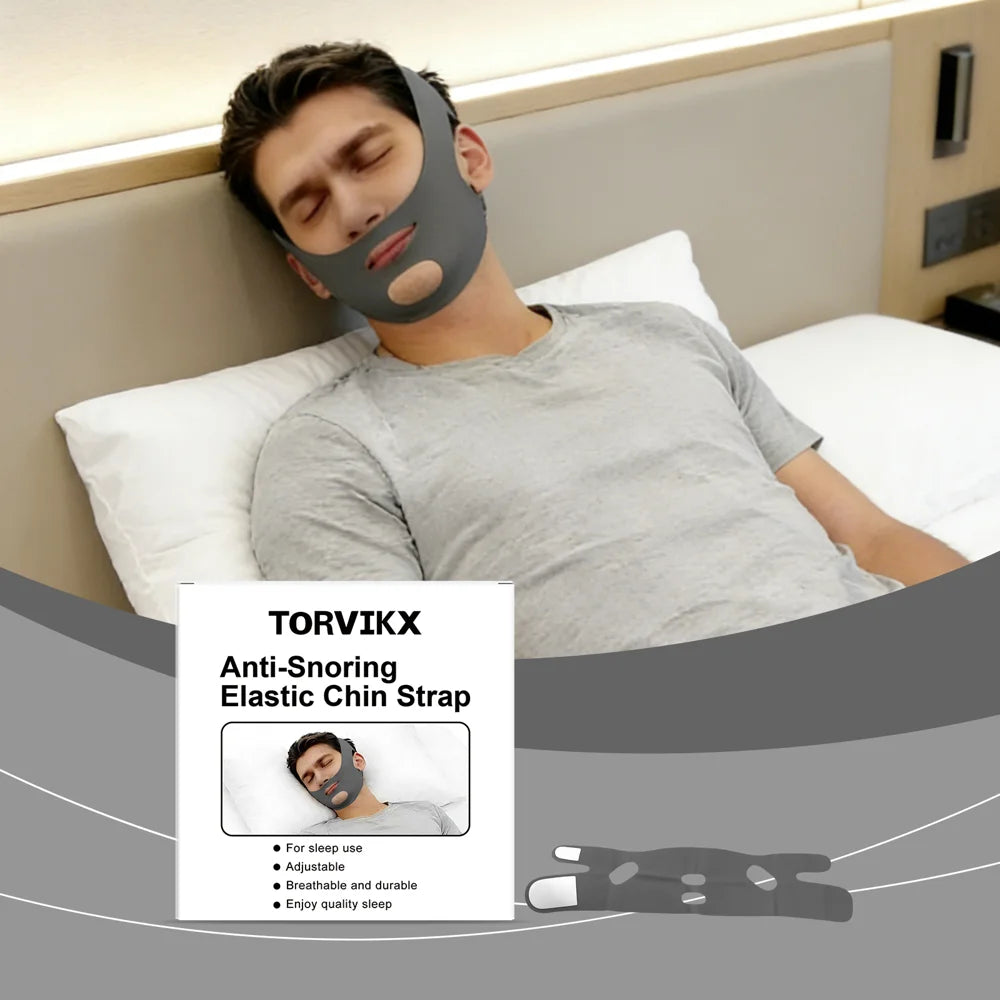 TORVIKX Anti Snoring Elastic Chin Strap Health Sleeping Jaw Support Adjustable Chin Belt - 1Pc - 5