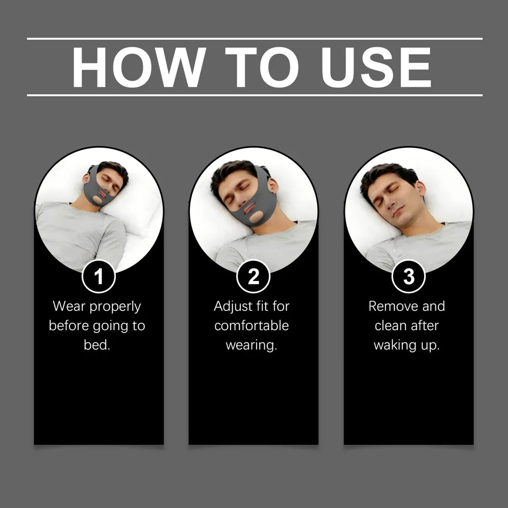 TORVIKX Anti Snoring Elastic Chin Strap Health Sleeping Jaw Support Adjustable Chin Belt - 1Pc - 6