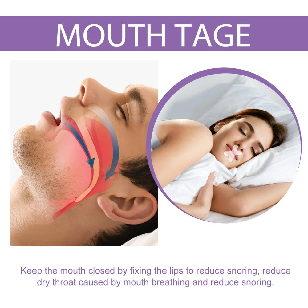 OUHOE 120Pcs Anti Snoring Mouth Tape Physical Breathing Aid Sleep Strips Improve Sleeping Mouth Sticker - 120Pcs - 4