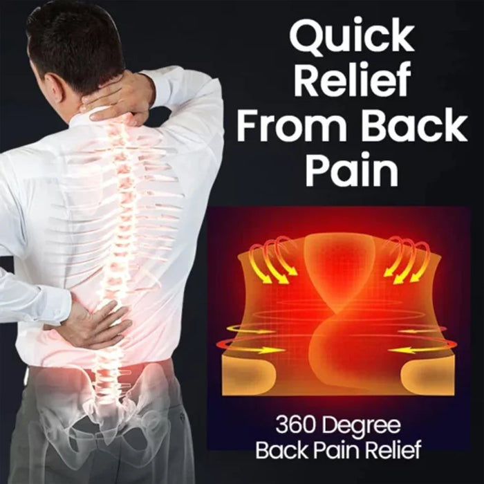 HOUKEA 110cm Self Heating Magnetic Therapy Waist Belt Back Pain Relief Blood Circulation Support - 4