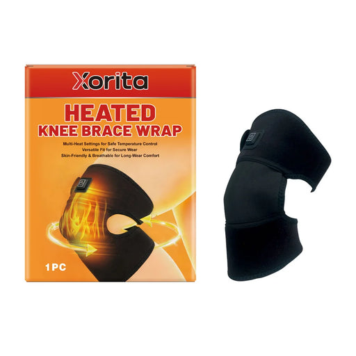 XORITA 1Pc Heated Knee Wrap for Joint Pain Relief Neoprene Heat Therapy Knee Brace - Black - 1