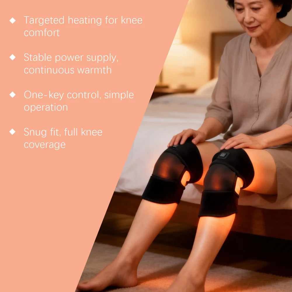 XORITA 1Pc Heated Knee Wrap for Joint Pain Relief Neoprene Heat Therapy Knee Brace - Black - 6