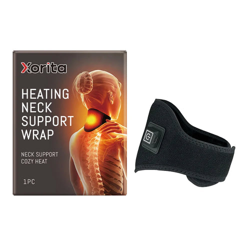 XORITA Heating Neck Support Wrap Neoprene Pain Relief Electric Heating Neck Brace for Home Office - Black - 1