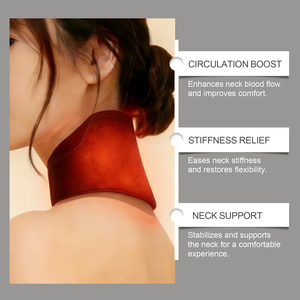 XORITA Heating Neck Support Wrap Neoprene Pain Relief Electric Heating Neck Brace for Home Office - Black - 7