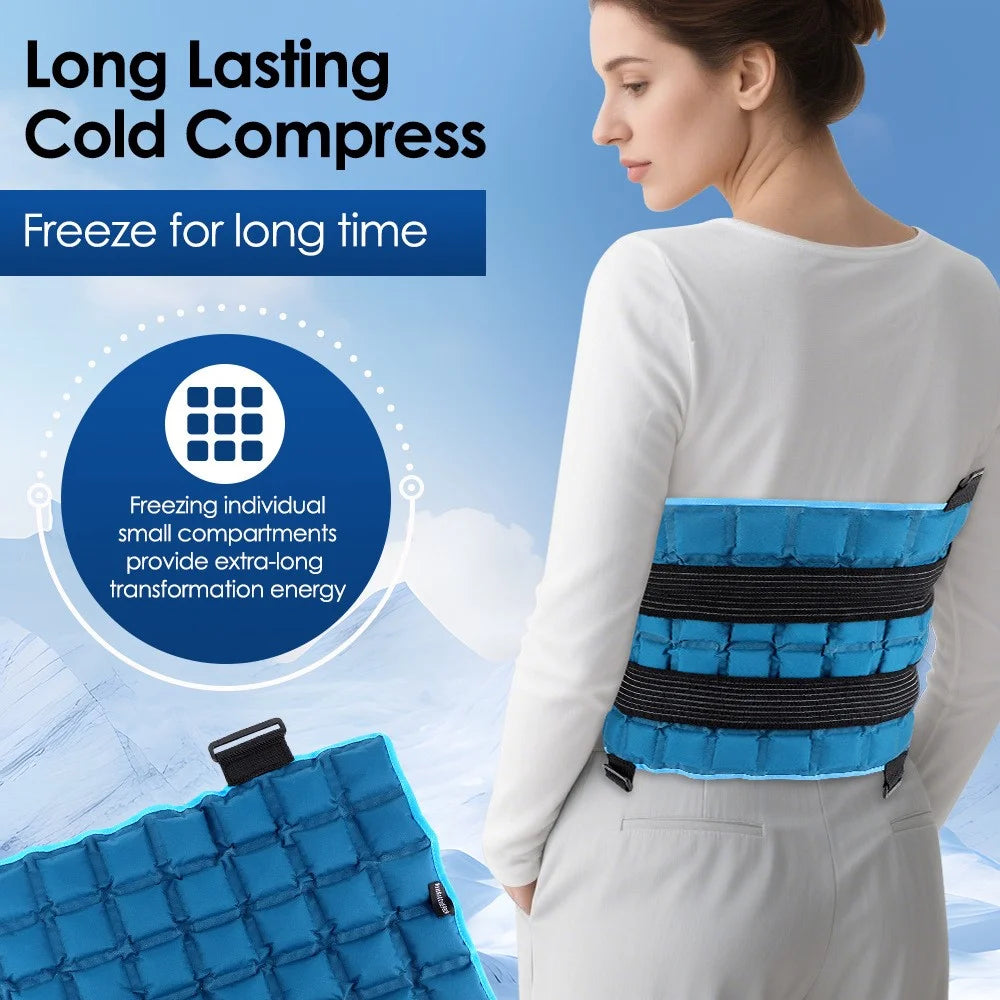 102396 58cm x 35cm Self-Absorbing Polymer Resin Cold Hot Therapy Compress Pad for Back Shoulder Waist Pain Relief - Blue - 3