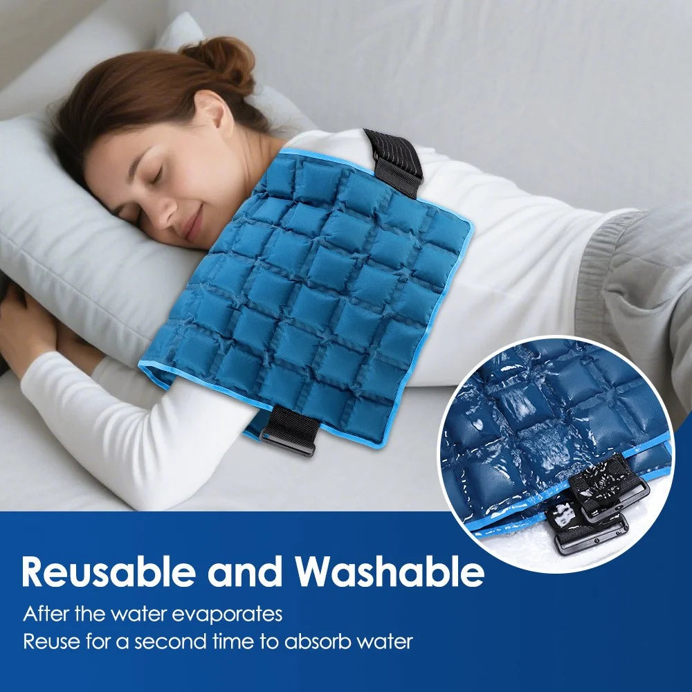 102396 58cm x 35cm Self-Absorbing Polymer Resin Cold Hot Therapy Compress Pad for Back Shoulder Waist Pain Relief - Blue - 4