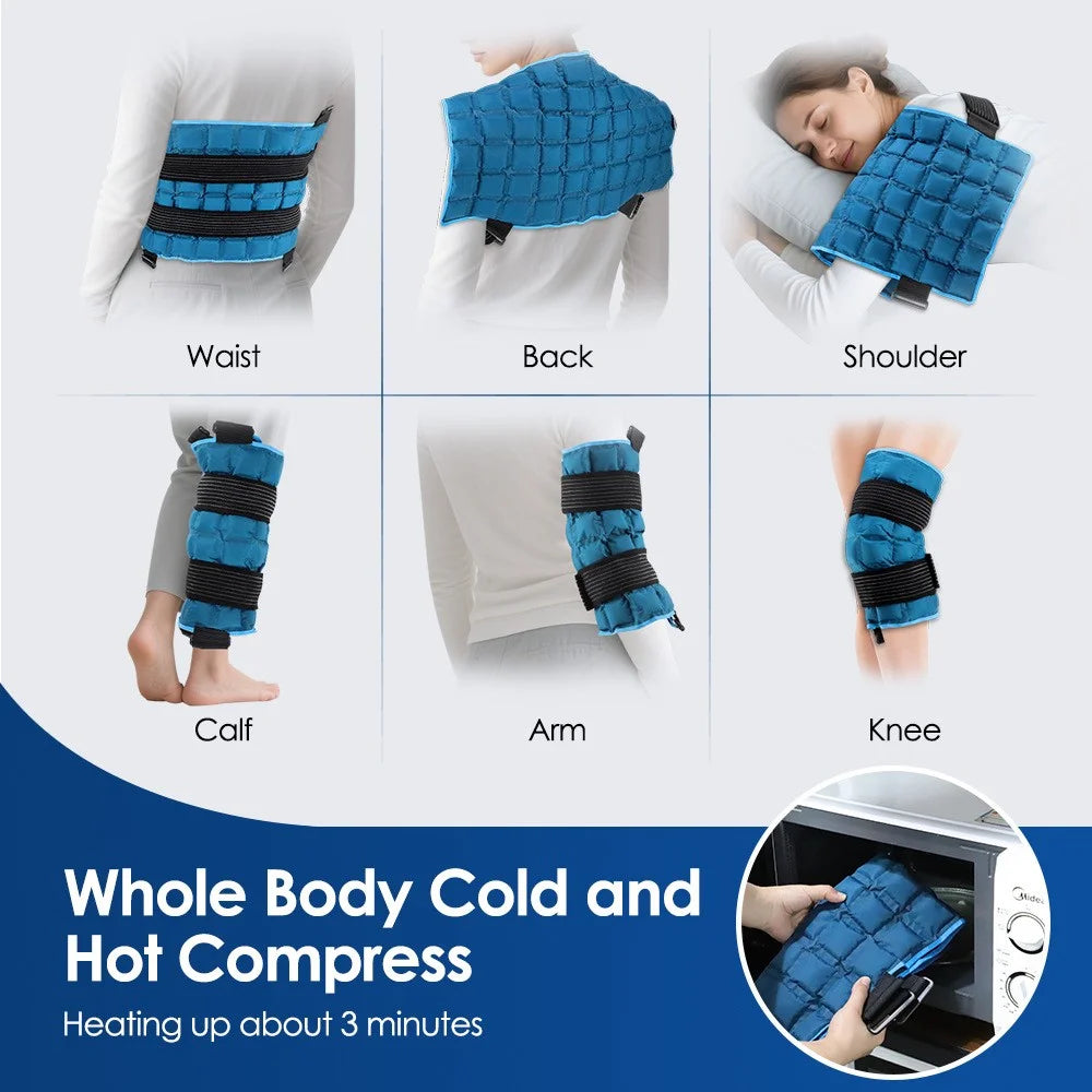 102396 58cm x 35cm Self-Absorbing Polymer Resin Cold Hot Therapy Compress Pad for Back Shoulder Waist Pain Relief - Blue - 6