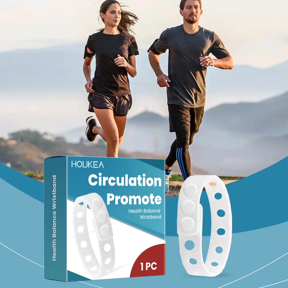 HOUKEA Silicone Wrist Strap Soothing Body Discomfort Health Balance Wristband for Daily Exercise - White - 2