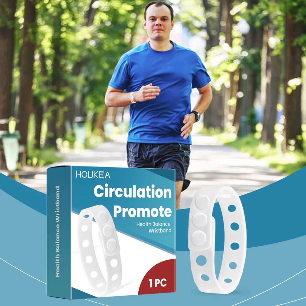 HOUKEA Silicone Wrist Strap Soothing Body Discomfort Health Balance Wristband for Daily Exercise - White - 3