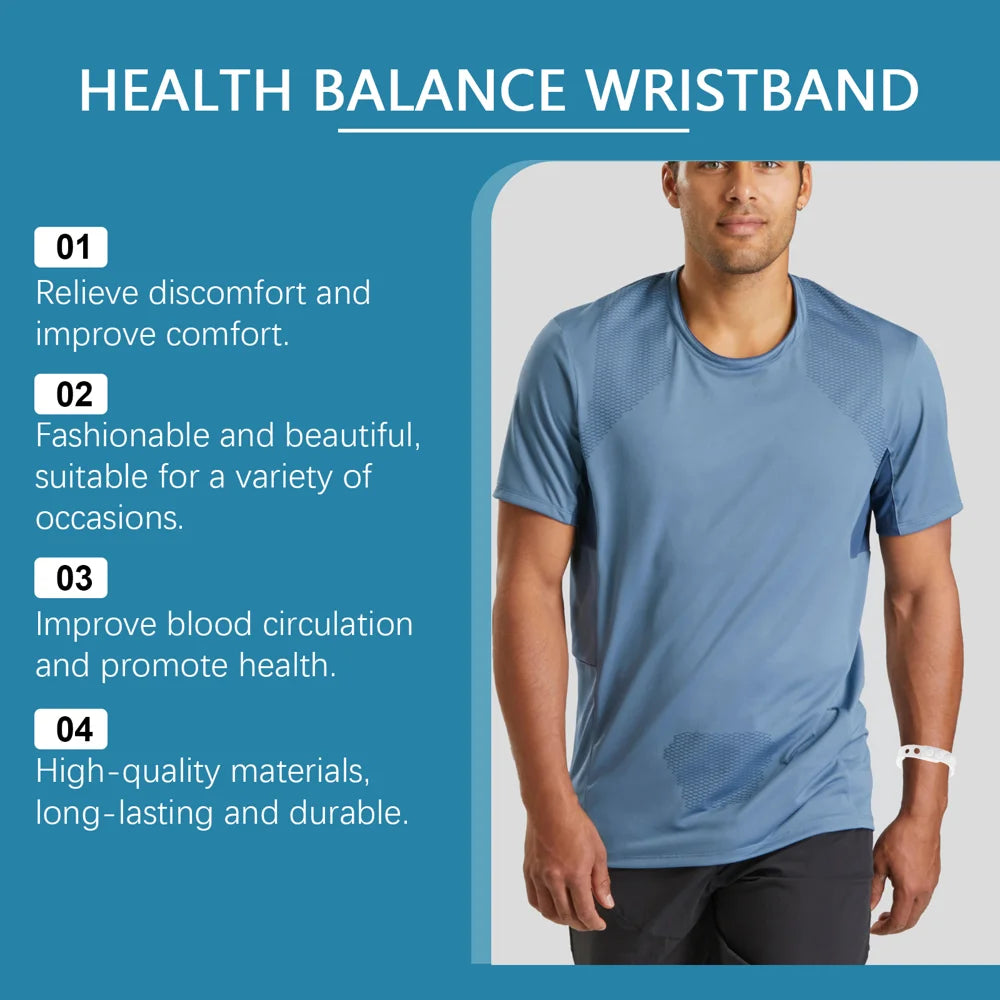 HOUKEA Silicone Wrist Strap Soothing Body Discomfort Health Balance Wristband for Daily Exercise - White - 4