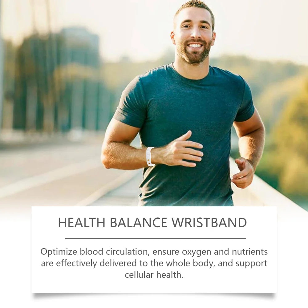 HOUKEA Silicone Wrist Strap Soothing Body Discomfort Health Balance Wristband for Daily Exercise - White - 6