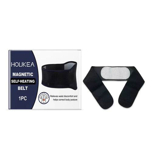 HOUKEA Self-Heating Waist Support Belt Adjustable Magnetic Therapy Lumbar Brace for Daily Relief - 1