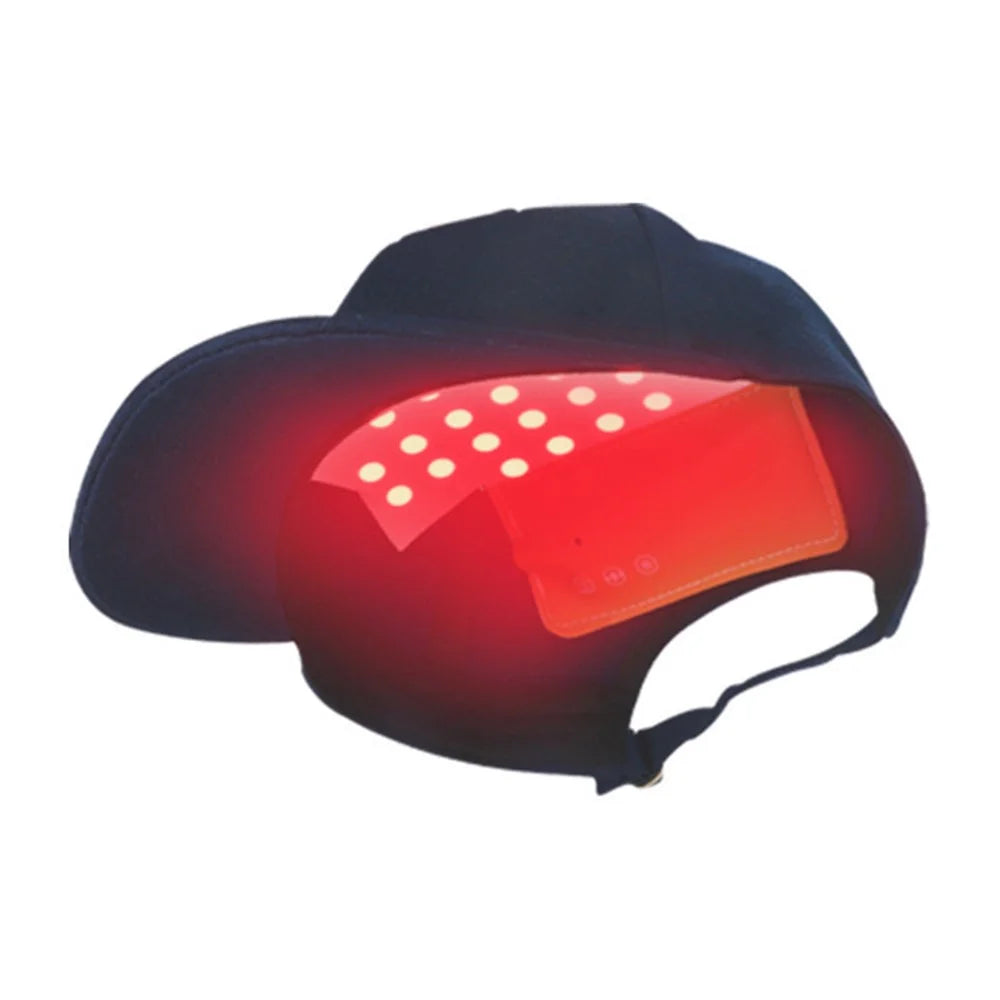 70-LED Red and Blue Light Therapy Rechargeable Hair Growth Cap with Vibrating Scalp Massage - 1