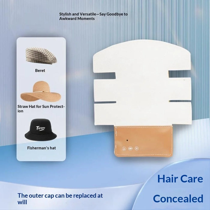 70-LED Red and Blue Light Therapy Rechargeable Hair Growth Cap with Vibrating Scalp Massage - 4
