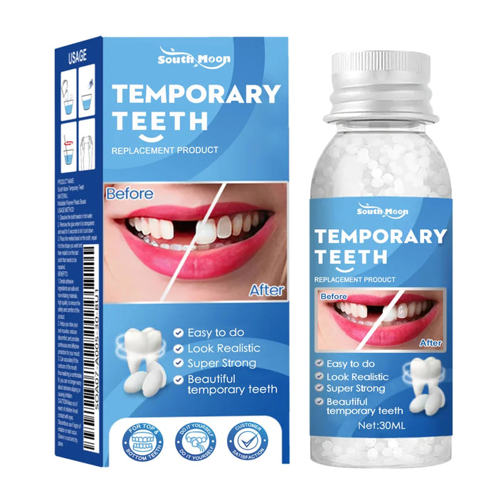 SOUTH MOON 30ml Temporary Teeth Replacement Filling Kit Moldable False Teeth Beads for Missing, Cracked DIY Denture - 1